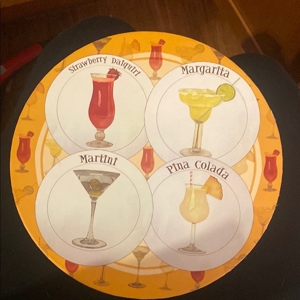 Colorful set of 4 Desert Plates - Cocktail Themed!